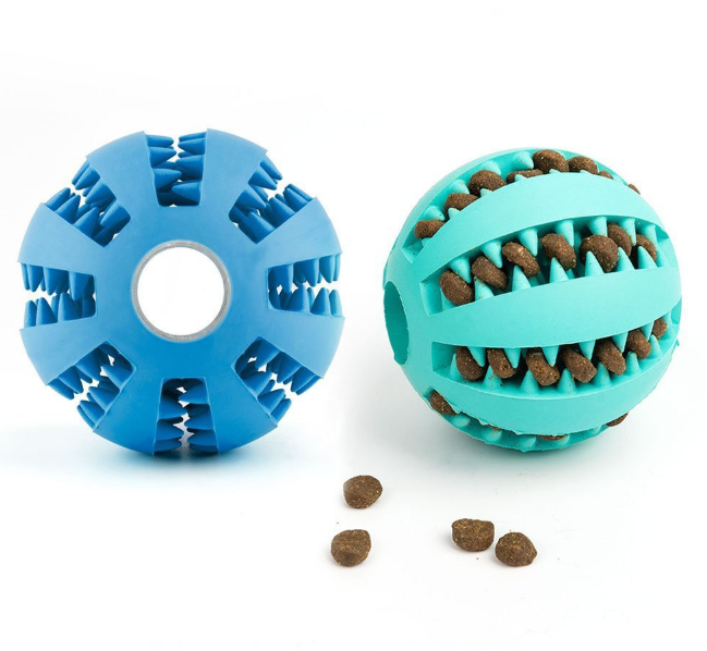 Pet Food Dispenser Ball - Chew Toy for Dogs and Puppies, Promotes Healthy Teeth