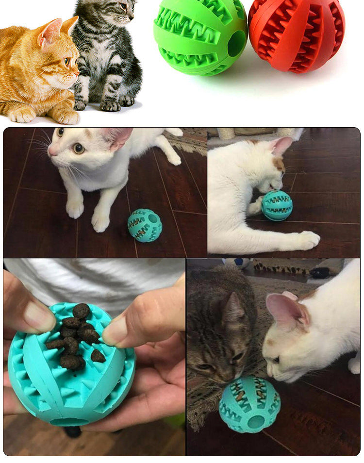 Pet Food Dispenser Ball - Chew Toy for Dogs and Puppies, Promotes Healthy Teeth